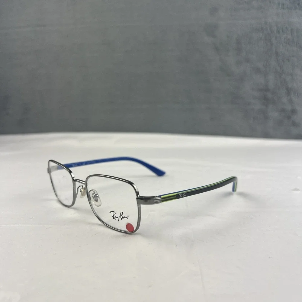 Ray Ban RB 1036 4023 Kid's Square Gunmetal Blue Eyeglasses Frame 45-16-125 EUC